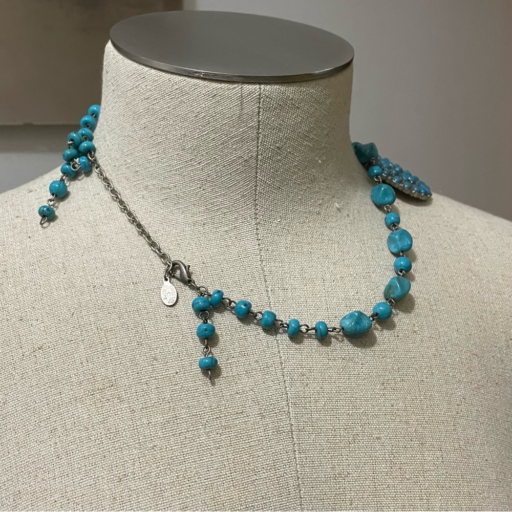 Turquoise Beaded Pendant Statement Necklace NEW - Picture 7 of 10